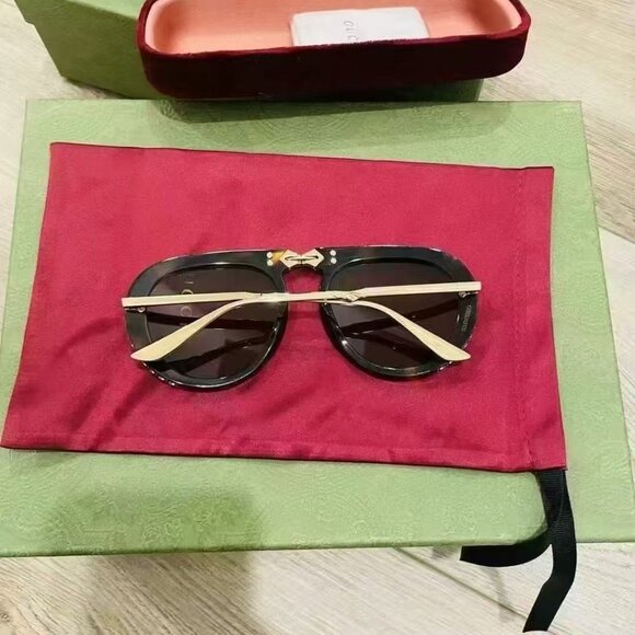 NIB Authentic GUCCI GG0307S gold pilot sunglasses main image 6
